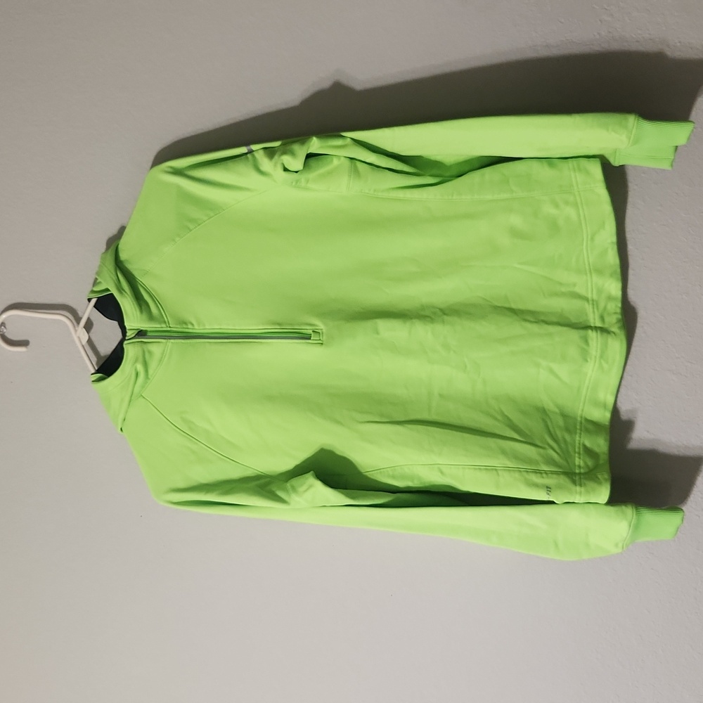 Green Nike Dri Fit Hoodie, fleece lined